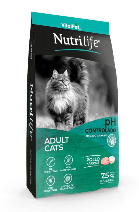 Bolsa Nutrilife para gatos adultos, 7,5 kg